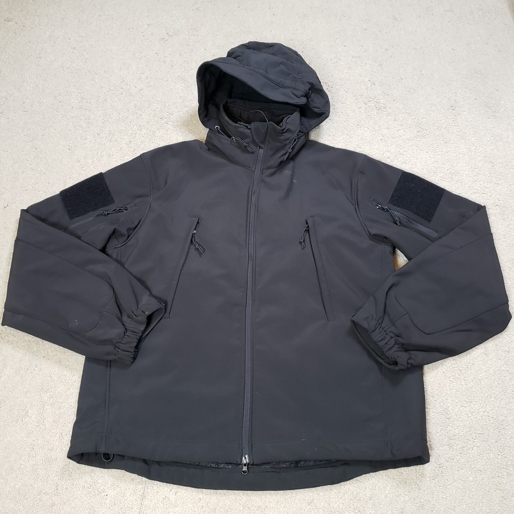 Rothco Jacket Mens XL Black Special Ops Tactical Soft Shell Hooded Spartan‎